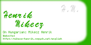 henrik mikecz business card